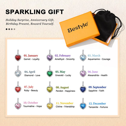 December Synthetic Turquoise Birthstone Necklaces Women Pure 925 Sterling Silver Love Heart Pendant Mother'S Day Gifts for Wife Mom Daughter